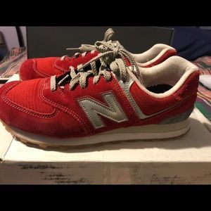 New Balance 574 Classic, size 9 men. Red